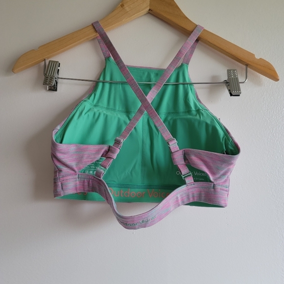 Outdoor Voices, Flow Strappy Sports Bra, Watermelon Sugar, Size Small - Picture 8 of 11